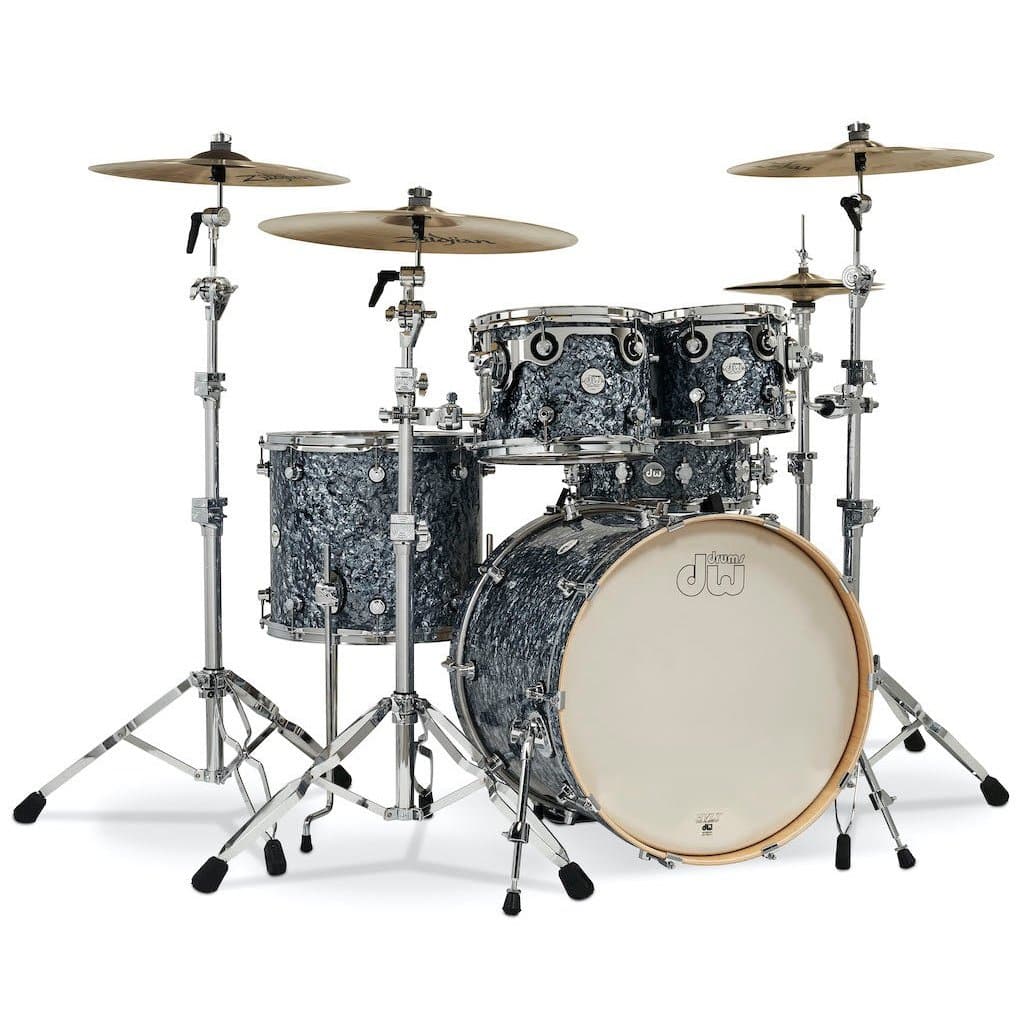 DW Design 5pc Drum Set Silver Slate Marine FinishPly