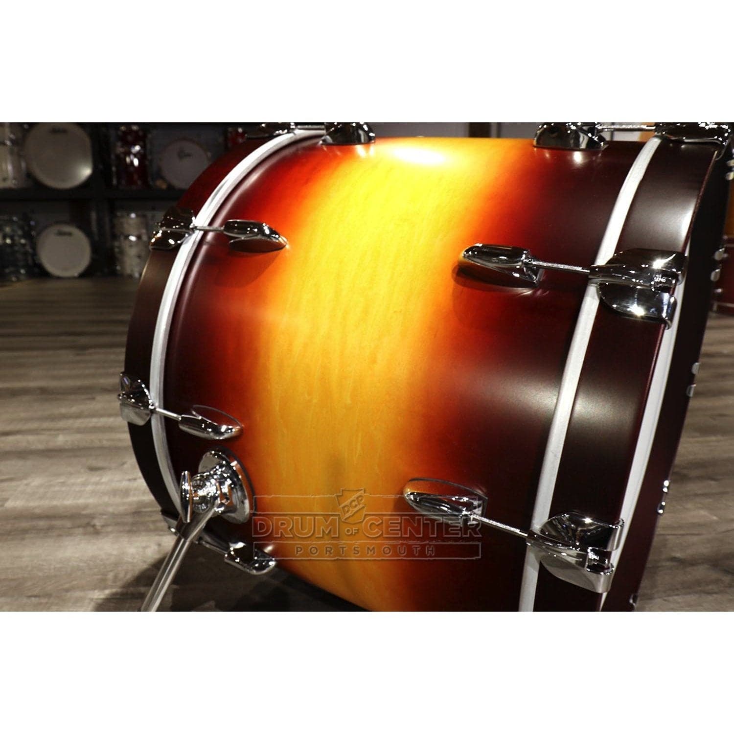 Gretsch USA Custom 4pc Drum Set Satin Amber Walnut Burst