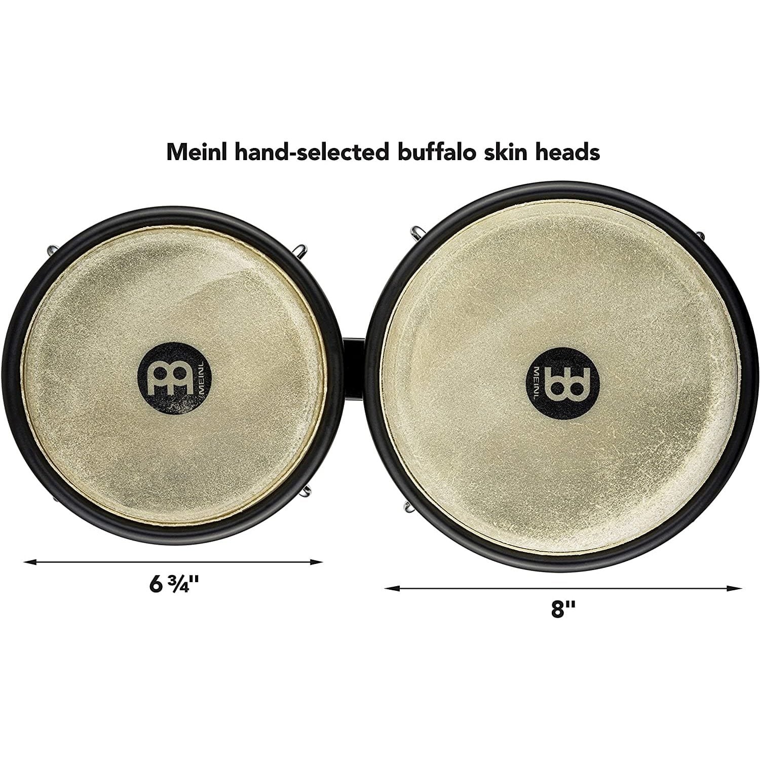 Meinl Headliner Fiberglass Bongos 6 3/4 & 8 Black