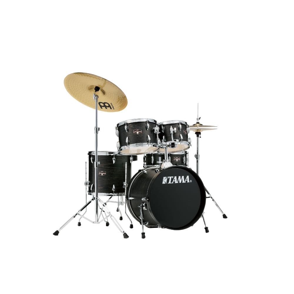 Tama Imperialstar 5pc Complete Drum Set w/Meinl HCS Cymbals - Black Oak Wrap
