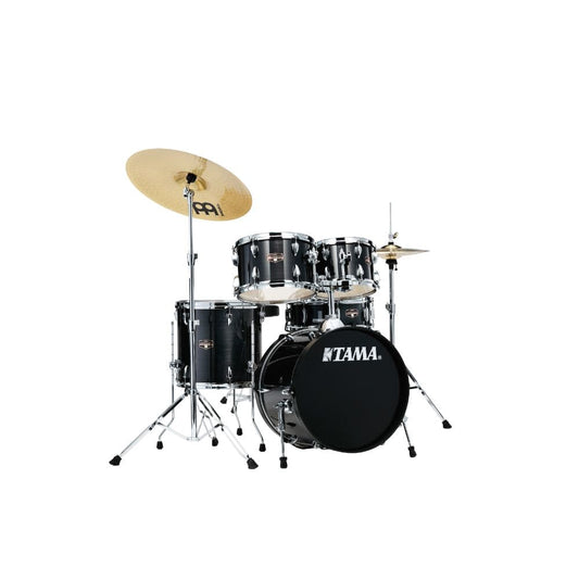 Tama Imperialstar 5pc Complete Kit w/ Meinl HCS Cymbals Hairline Black - IE58CHBK