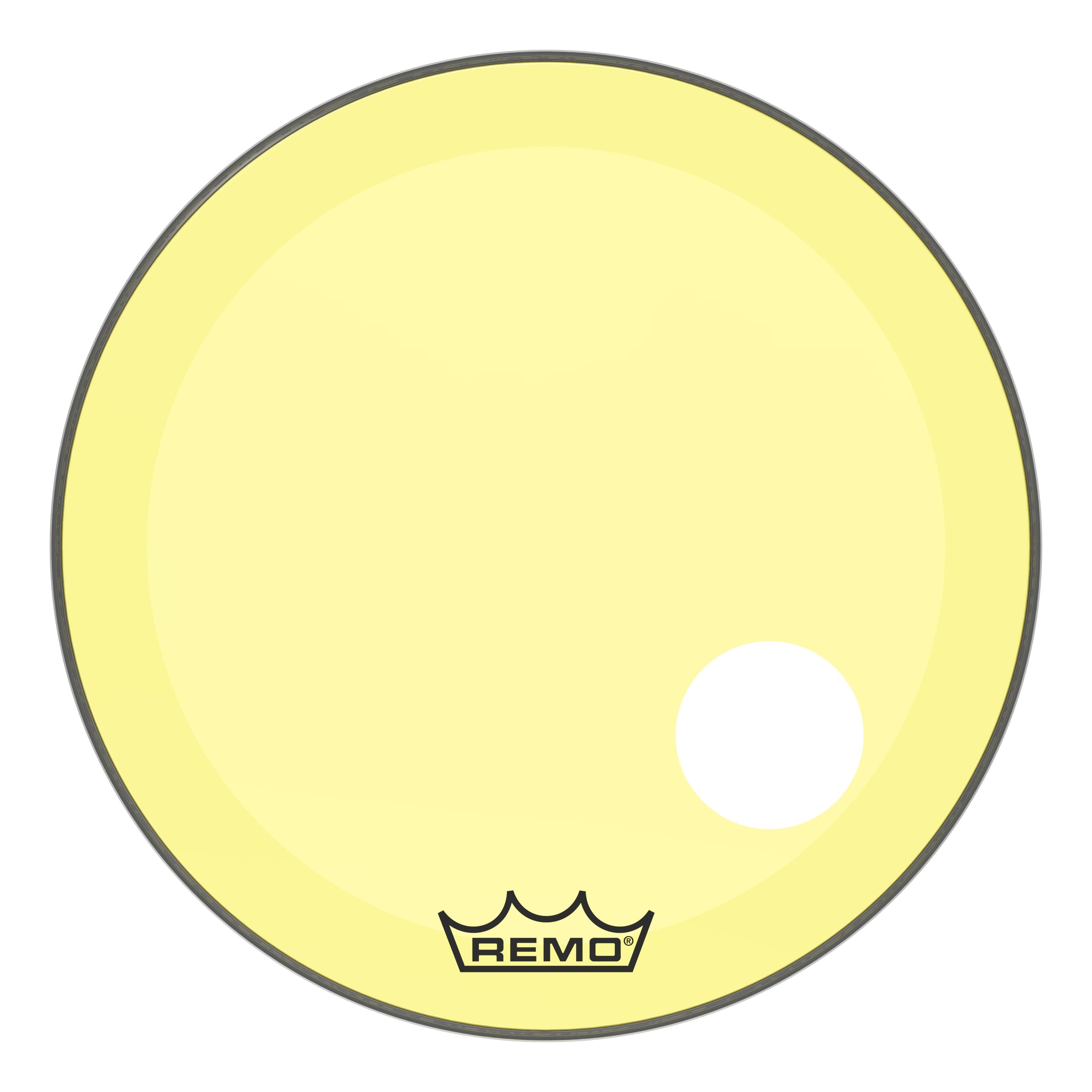 Remo Powerstroke P3 Colortone Yellow 26 Inch Bass Drum Head w/5" Offset Hole