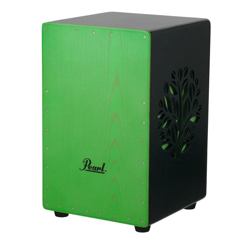Pearl 3D Cajon with green faceplate and 3D tree - Green Tree