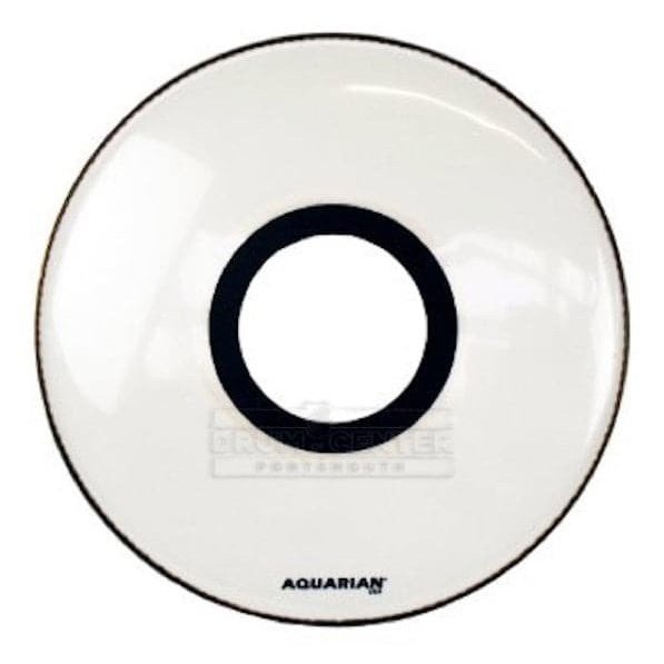 Aquarian Bass Drum Heads : Center Ported Resonant Bass Drumhead 26 White