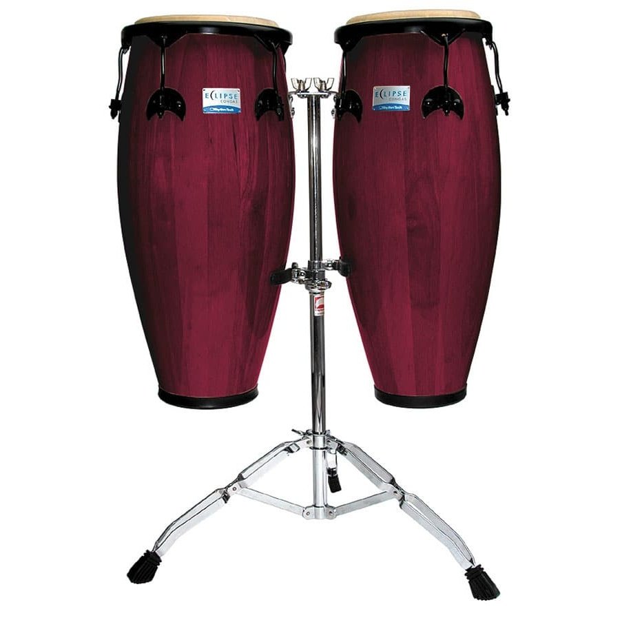 Rhythm Tech Eclipse Conga Set w/ Stand Wine Red