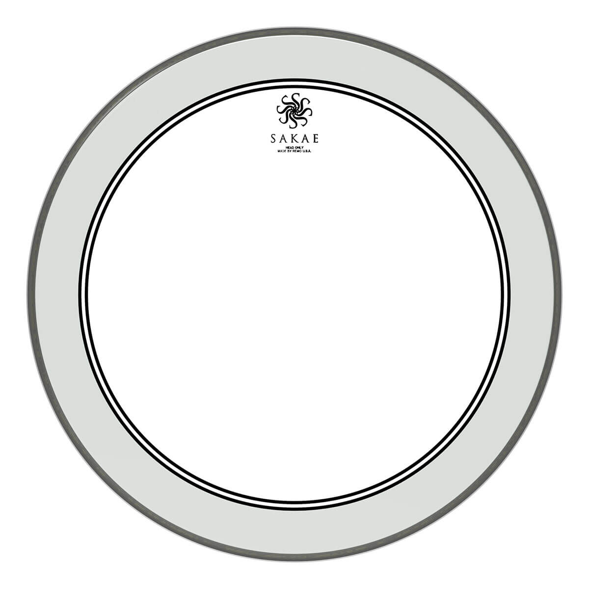 Sakae Bass Drum Logo Head: Powerstroke 3 Clear 22"