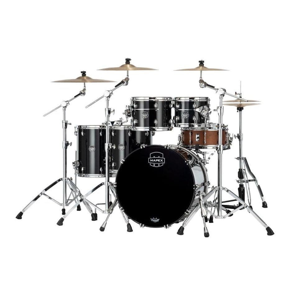 Mapex Saturn Evolution Workhorse 5 Pc Birch Drum Set Without Snare - 22/10/12/14/16 - Piano Black