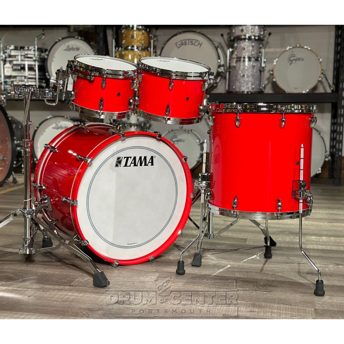 Tama TW42RZSSDR Star Walnut 4pc Drum Set w/22bd Solid Candy Red