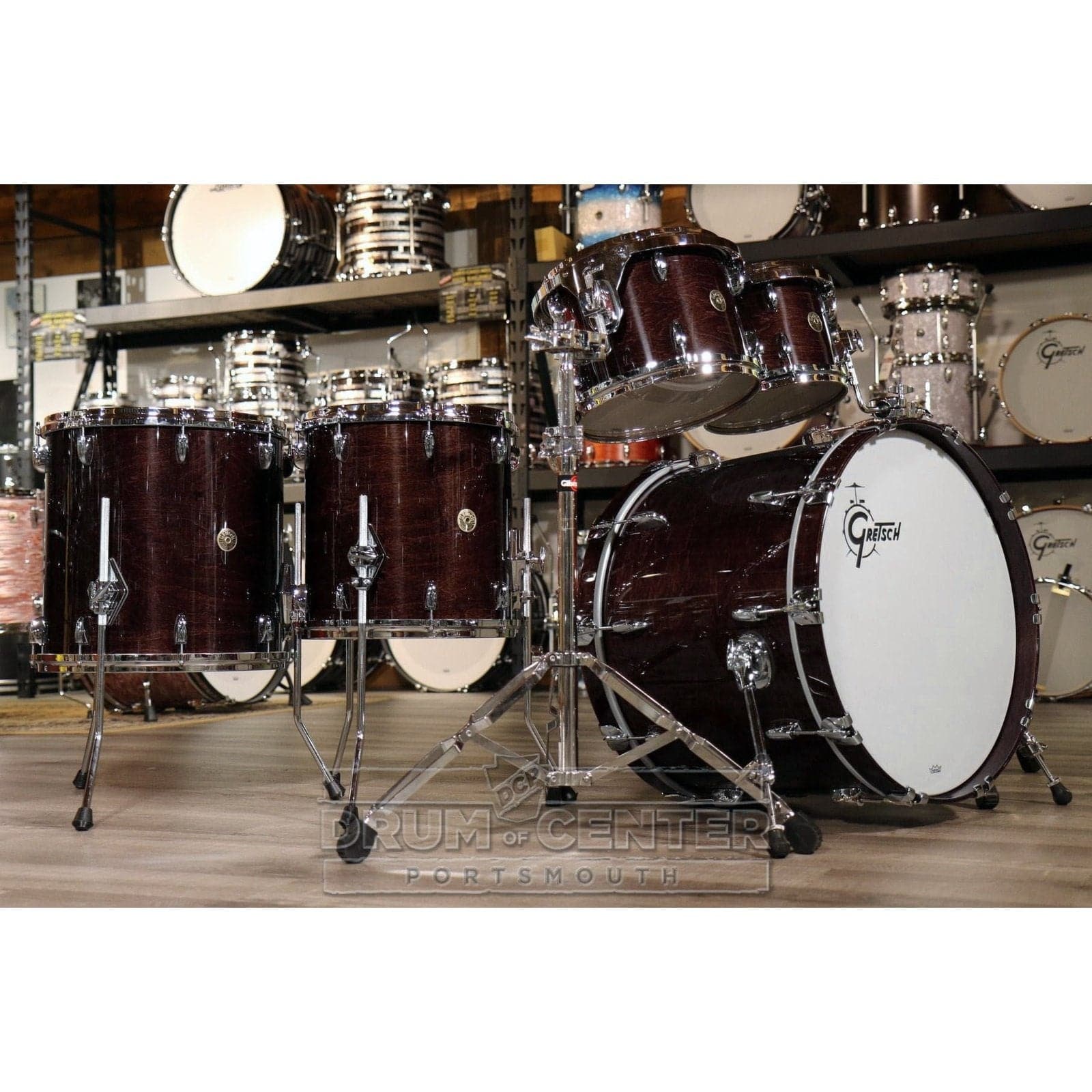 Gretsch USA Custom 5pc Drum Set Antique Maple Gloss